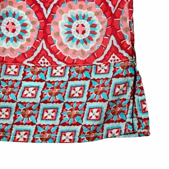 Talbots Medallion Print Sleeveless Top in Pale Red/Blue Women’s S - Picture 3 of 6